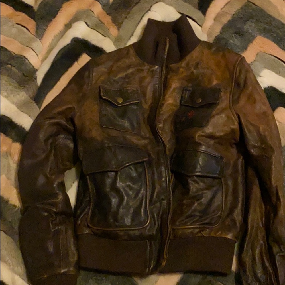 Authentic Ferrari leather bomber jacket